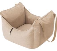 Siège auto pour chien, box pour chien, lit pour chien, box de transport, banquette arrière, couverture pour chien, corbeille pour chien, lit pour chat, pour petits chiens, 55 x 60 cm, noir lin écologi