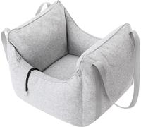 Siège auto pour chien, box pour chien, lit pour chien, box de transport, banquette arrière, couverture pour chien, corbeille pour chien, lit pour chat, pour petits chiens, 55 x 60 cm, Cendre Inari