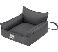 Siège auto pour chien, box pour chien, lit pour chien, box de transport, banquette arrière, couverture pour chien, corbeille pour chien, lit pour chat, pour petits chiens, graphite, (57x55x30 cm)
