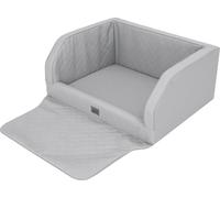 Siège auto pour chien, box pour chien, lit pour chien, box de transport, banquette arrière, couverture pour chien, coffre de voiture, pour chiens de grande et moyenne taille, cendre cuir, (100x80x39 c
