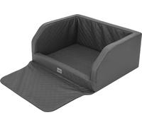 Siège auto pour chien, box pour chien, lit pour chien, box de transport, banquette arrière, couverture pour chien, coffre de voiture, pour chiens de grande et moyenne taille, cuir graphite, (92x70x39