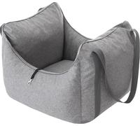 Siège auto pour chien, box pour chien, lit pour chien, box de transport, banquette arrière, couverture pour chien, corbeille pour chien, lit pour chat, pour petits chiens, 55 x 60 cm, lin écologique g