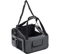 Flamingo Siège auto pour chien Ida - 44x34x32 cm, cadre renforcé pliable, boucle ceinture - Gris