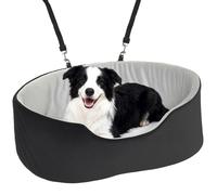 PawHut Siège Auto pour Chien avec Ceinture de sécurité et Fixation, siège de Voiture pour Chiens rembourré Confortable Portable jusqu'à 15kg, Panier Voiture pour Animal Coussin Amovible, Noir