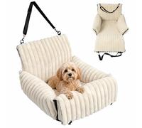 Siège Auto Chien Relaxdays, Petits Chiens jusqu'à 8 kg, Moelleux, Beige