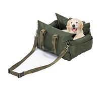 Siège Auto pour Chien pour Petit Animal Jusqu'à 60 LB, Coussin De Siège D'appoint De Voyage pour Chien, Amovible Et Lavable, Antidérapant, Portable, Sac À Main pour Chiot Et Chien,Vert,L