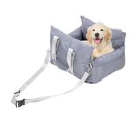 Siège Auto pour Chien pour Petit Animal Jusqu'à 60 LB, Coussin De Siège D'appoint De Voyage pour Chien, Amovible Et Lavable, Antidérapant, Portable, Sac À Main pour Chiot Et Chien,Gris,L