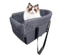 Siège auto pour chien - Rehausseur confortable pour animal de compagnie, siège console centrale | Solution de voyage sécurisée pour petits chiens avec sangles de sécurité, siège grand angle pour