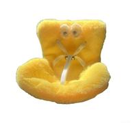 Siège auto pour poupée avec tissu en peluche douce et ceinture de sécurité, conçu pour un placement sécurisé de la poupée à l'intérieur du véhicule, livré avec clips pour fixation aux grilles