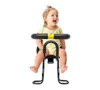 Siège avant pour vélos, siège avant avec arceau de protection et ceinture de sécurité, selle pour bébé avec pédales réglables à trois positions, dossier ergonomique, pour VTT, vélo de route et vélo de