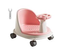 Siège Bain Enfant - Chaise Roulettes | Tabouret Douche Antidérapant | Aide Toilette Nouveau-nés, Portatif 4 Roues Voyage Maison