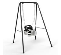 Siege balancoire Bebe- 4 en 1 - Siège avec Ceinture de Sécurité Support en métal Pliable pour l'intérieur et l'extérieur - Facile à Monter et à Ranger l'extérieur Pendant 9 à 18 Mois (Noir)