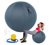 Siège Ballon Ergonomique pour Bureau Yoga Chaise Ballon en Taille 65CM Ballon de Grossesse Chaise Ballon avec Housse en Lin