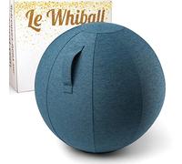 Siège Ballon WHIBALL pour Assise Ergonomique - Conçu pour Le Bureau et la Maison - Seat Ball Ø 65cm - Tissu d’ameublement résistant et indéformable - Ideal pour Une Assise Tonic & Dynamique (Bleu)