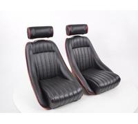 Siege baquet Set Classic 2 similicuir noir avec repose-tete