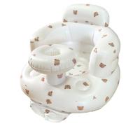 Siège bébé gonflable motif ours pompe intégrée chaise pliable pour bébé avec plateau oreiller cervical et repose-jambes 20x21x15 pouces siège de bain drainant pour bébé pour 6-36 mois chaise Sit Me Up