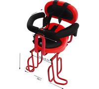 Siège bébé pour le vélo, cadre en acier de haute qualité, rembourrage en mousse confortable, rouge