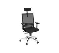 hjh OFFICE 657260 Chaise de Bureau Porto Max High Tissu/Maille Noir Chaise de Bureau Ergonomique, Dossier Haut