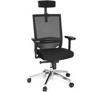 HJH Office Chaise de bureau Porto Max High 657260, Tissu/Maille, Ergonomique, Dossier haut, Noir