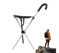 Siège canne - Bâton réglable de 66 cm, chaise pliante confortable, cadre en acier inoxydable solide, prise en charge antidérapante | Outil de mobilité pratique pour les voyages, la randonnée, le parc