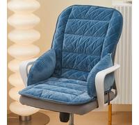 Siege Chauffant Coussin pour Bureau, Tapis Chauffant avec 4 Réglages de Minuterie et 9 Réglages de Température, Heating Pad pour le Dos la Taille et les Hanches(Blue)