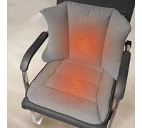 Siege Chauffant Coussin USB, Coussin Chauffant Electrique avec 4 Réglages de Minuterie et Coussin Lombaire Mobile, Heating Pad pour Bureau, Maison, Chaise D'ordinateur