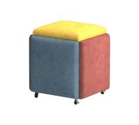 Siège cube multifonction 5 en 1 avec roulettes pivotantes et siège rembourré en tissu technique coloré pour salon (cinq couleurs disponibles)