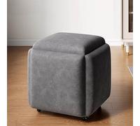 Siège cube - Roulettes pivotantes empilables - Tabouret ottoman gigogne pour salon et chambre à coucher