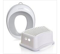 Siège d’apprentissage toilettes avec marchepied Dreambaby 287501 gris soft-touch antidérapant Blanc et gris