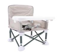 Siège D'appoint de Voyage avec Plateau Compact Pliable Plateau D'alimentation Amovible Chaise d'activité Intérieure et Extérieure pour Table à Manger Camping Plage (GRAY)