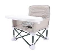 Siège d'appoint de voyage, siège d'appoint portable et pliable pour bébé avec plateau amovible et sangles de sécurité Siège d'alimentation pour bébé à l'extérieur pour la pelouse
