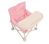 Siège D'appoint de Voyage, Table à Manger pour bébé, Chaise de Plage de Camping, Chaise de Salle à Manger Pliable et Pratique pour bébé avec Plateau Amovible Spacieux (PINK)