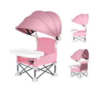 Siège D'appoint Pliant Pour Bébé Avec Auvent Et Plateau Amovible, Siège D'appoint Avec Plateau, Chaise De Sièges Portable Rehausseur De Sièges De Voyage Pour Bébé, Chaise Pliante Portable Pour Camping