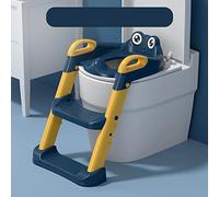 Siège d'apprentissage de la propreté pour bébé, siège de toilette pliable pour tout-petits avec escabeau, échelle, siège de pot pour enfants avec conception antidérapante pour (Jaune)