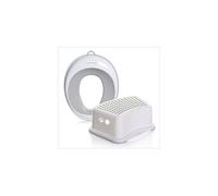 Siège d'apprentissage toilettes avec marchepied 287501 gris soft-touch antidérapant