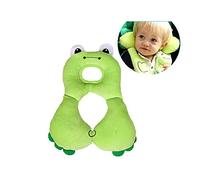 Siège d'auto pour bébé nouveau-né Chef de soutien Siège d'auto Sécurité U Forme douce mémoire oreiller protection du cou Chef de soutien, le meilleur ami Voyage (grenouille verte)