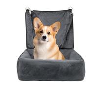 Siège D'auto pour Chien - Base Non Glissée, Rembourrage en Mousse Chaude, Poches De Rangement À Double Côté, Couvercle De Rangement Supplémentaire À L'épreuve des Intempéries | Idéal pour Les Voyages