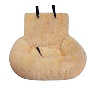 Siège d'auto pour chien en coton - Lit de transport amovible en peluche, coussin rehausseur lavable, berceau de voyage doux, sangle de sécurité sécurisée, conception de laisse réglable | Fournit un co