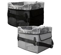 Siège d'auto pour chien-lit en peluche lavable et Portable, siège d'auto pour animaux de compagnie avec poches de rangement, pour moins de 25 lb. Tissu Oxford doux, voyage avec sangle de sécurité, cou