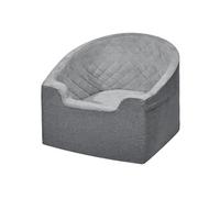 VEVOR Siège auto pour chiens petits et moyens 25 kg, siège rehausseur imperméable pour chien, poche de rangement, laisse de sécurité à clipser, rembourrage éponge, lit pour animal de compagnie, gris