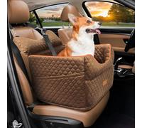 Siège d'auto pour chien - Siège rehausseur en mousse à mémoire de forme pour petits chiens jusqu'à 11,3 kg - Siège d'auto surélevé avec poches de rangement et ceinture de sécurité pour chien - Lit de