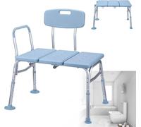 Siège de bain ACXIN Personnes âgées Hauteur réglable Tabouret de douche pour baignoire avec dossier et accoudoirs Chaise de bain antidérapante pour adultes jusqu'à 150 kg
