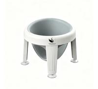 Siège de bain amovible pour bébé avec 4 pieds amovibles et ventouses puissantes, anneau de siège pliable en silicone souple, gris, chaise de bain antidérapante pour baignoire