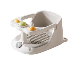 Siège de bain pivotant, 6 à 12 mois,siège de bain pour bébé polyvalent, siège de bain stable avec aspirant, chaise de bain pour bébé sans glissement pour bébés avec des boutons de jouets interactifs