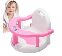 Siège de bain pliable pour bébé avec tapis antidérapant à ventouses pour bébés de 6 à 18 mois (poudre + blanc)