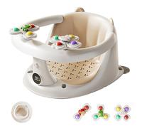 Siège de bain pour bébé - 4 Ventouses & Coussins - Anneau de Bain Antidérapant - avec Thermomètre - Sécurité - Pour 6 mois et plus