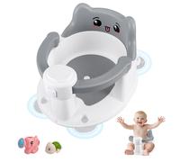 Siège de Bain pour Bébé,Anneau de Bain Bébé Antidérapante de 6 Mois et Plus, avec 4 Ventouses, Comprend 2 jouets