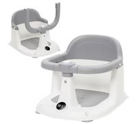 Siege de Bain pour Bebe de 6 Mois et Plus, Anneau de Bain Bébé avec 4 Ventouses Puissantes,Antidérapante, Installation Facile,Portable,Transat de Bain de 6 à 24 Mois,pour Douche ou Baignoire(Gris)