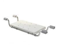 Siège de bain pour personnes âgées, gris, avec patins antidérapants et tube en aluminium renforcé, planche de baignoire stable jusqu'à 120 kg, réglable de 71 à 81 cm