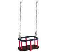 Siège de balançoire pour bébé en caoutchouc - Siège de balançoire avec chaînes de 3 m - Pour le jardin et l'intérieur - Balançoire sûre pour enfants à partir de 1 an (noir, bleu, rouge)